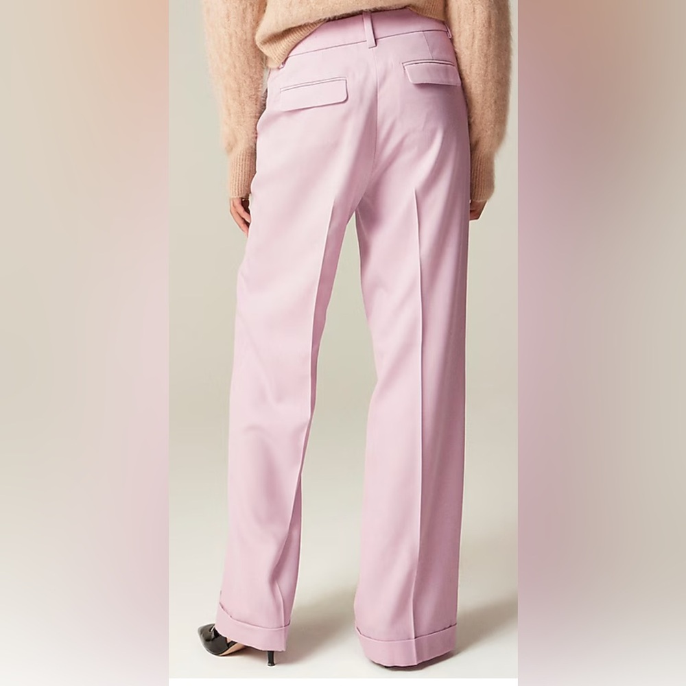 NWOT JCrew Cuffed wide-leg trouser pant in wool blend - Picture 2 of 7